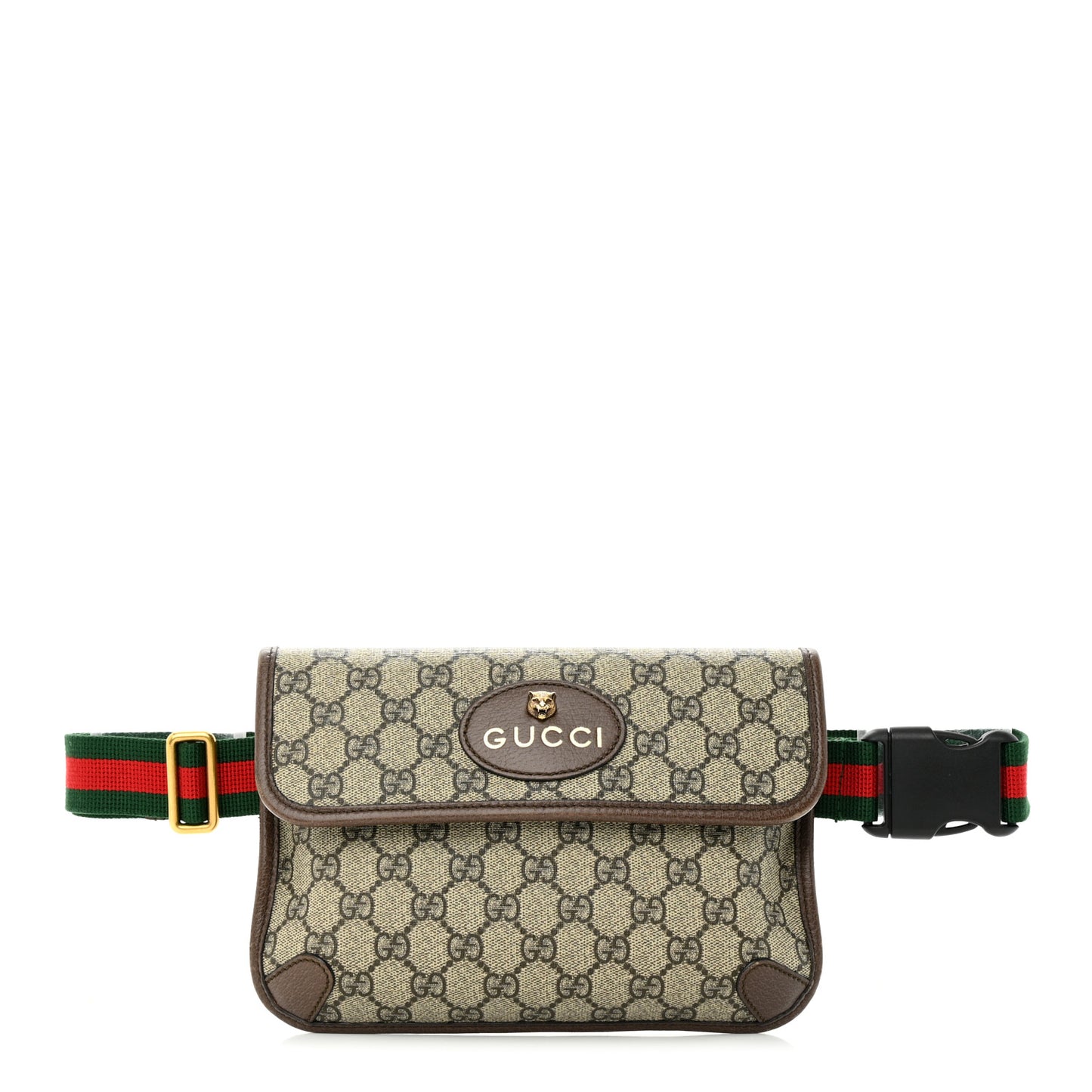 GG Supreme Monogram Neo Vintage Web Belt Bag Brown