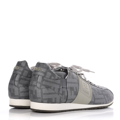 Fendi Coated Canvas FF Mens Low Top Sneakers 7 Grey 4 of 11