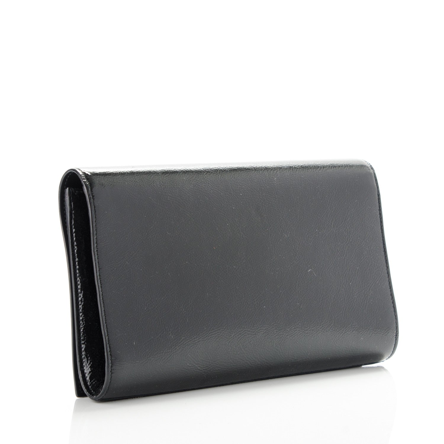 Saint Laurent Textured Patent Monogram Large Belle De Jour Clutch Black 3 of 7