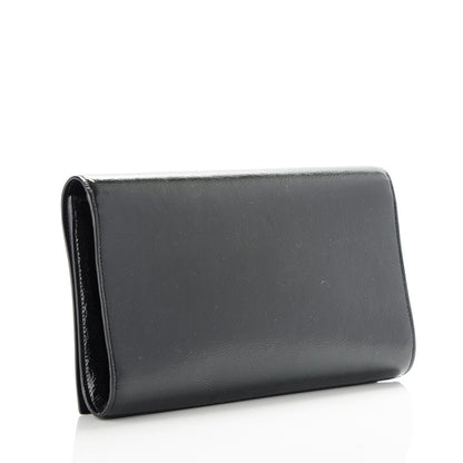 Saint Laurent Textured Patent Monogram Large Belle De Jour Clutch Black 3 of 7
