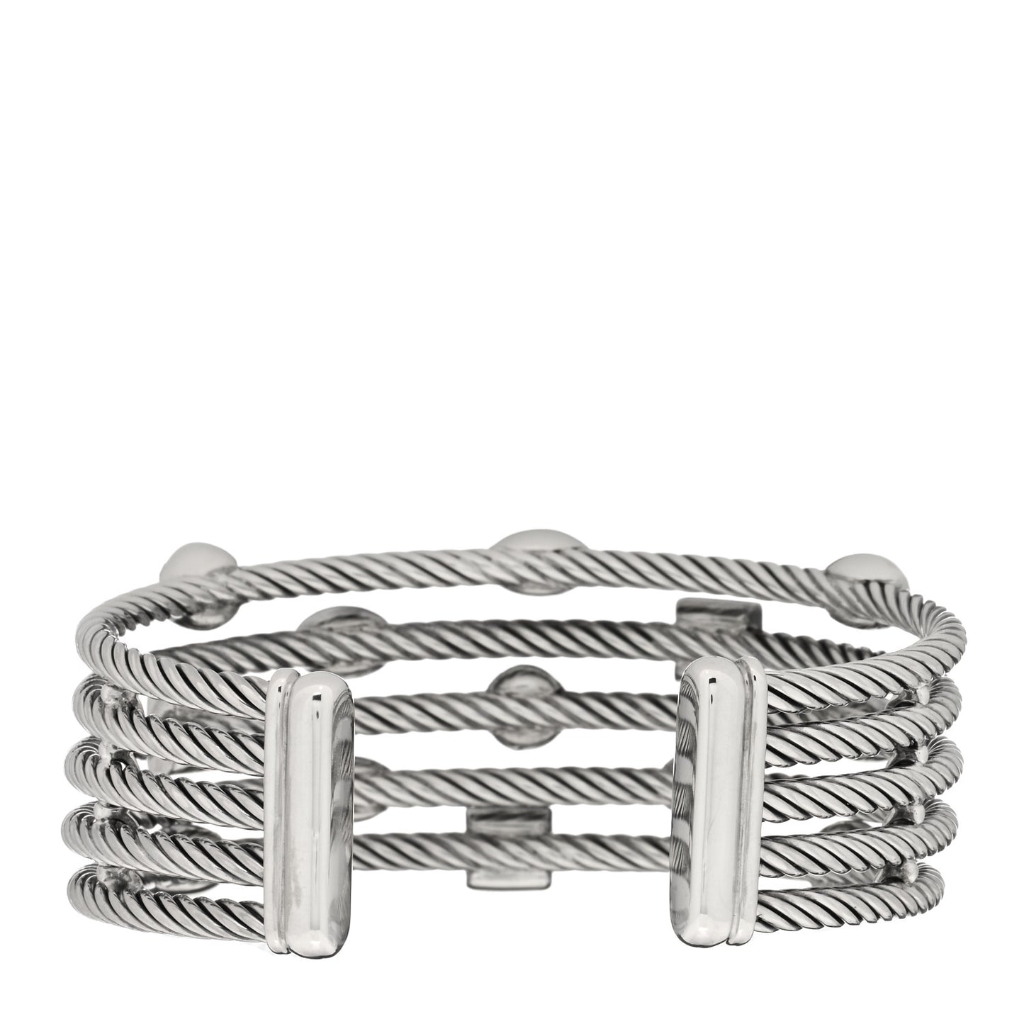 Sterling Silver Garnet Iolite Amethyst Pink Tourmaline Confetti Five Row Bracelet