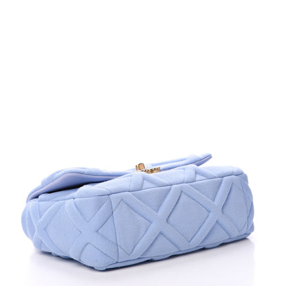 Chanel Jersey Lambskin Quilted Medium 19 Flap Light Blue 3 of 9