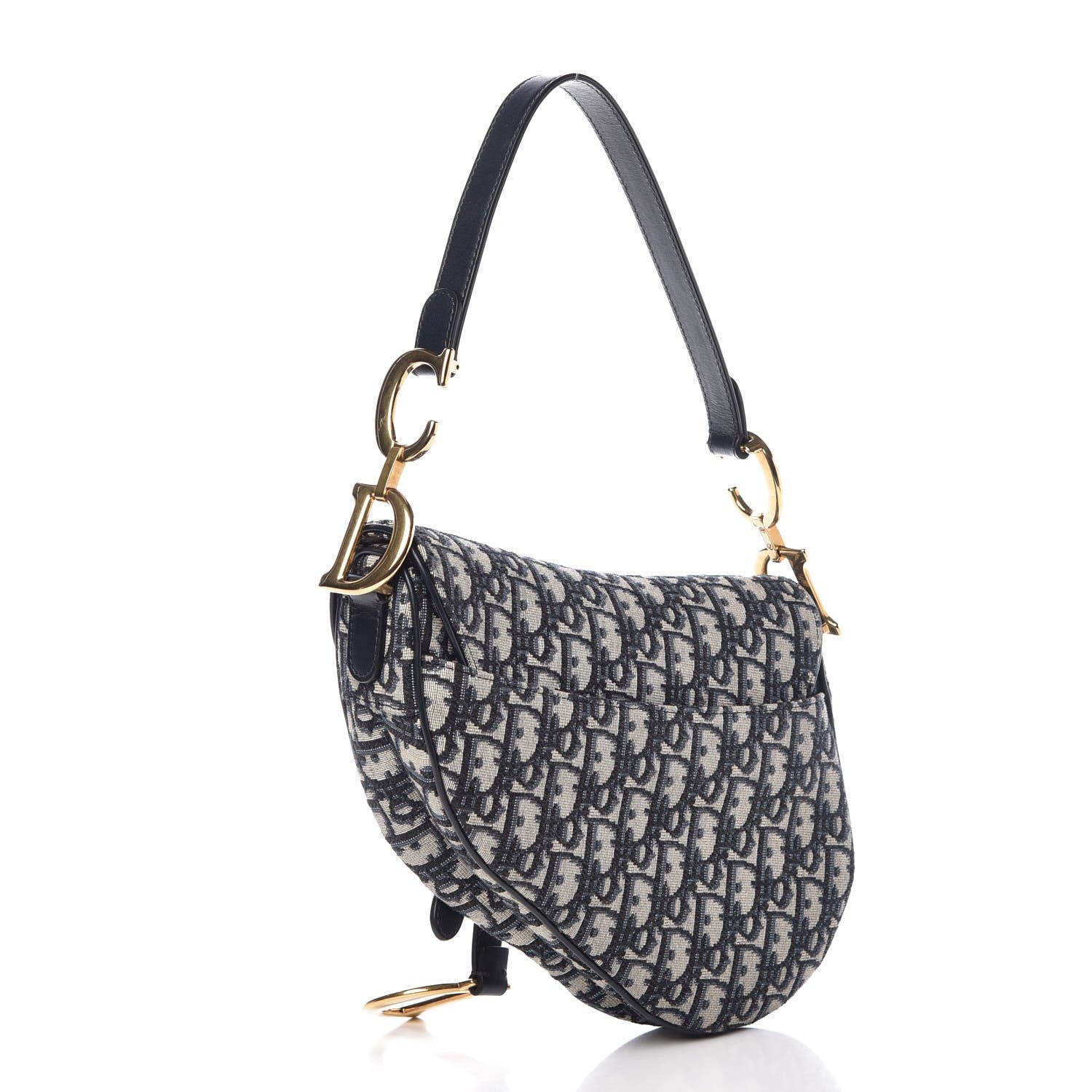 Christian Dior Oblique Saddle Bag Blue 3 of 8