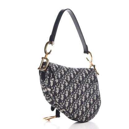 Christian Dior Oblique Saddle Bag Blue 3 of 7