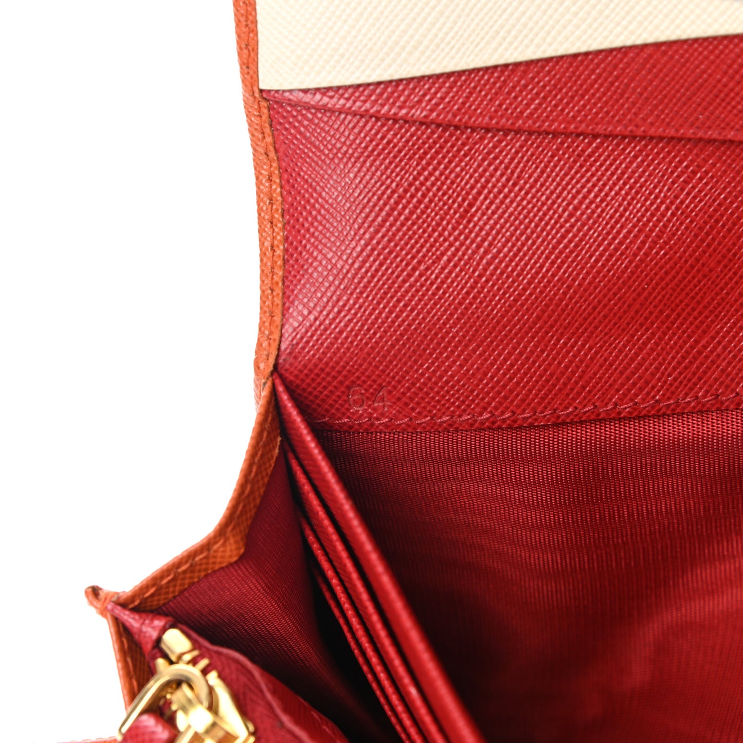 Saffiano Metal Continental Flap Wallet Papaya Fuoco
