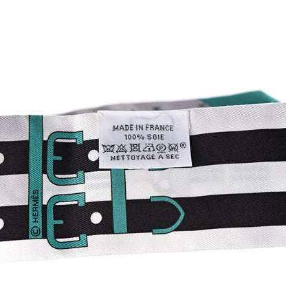 Hermes Silk Rocabar Twilly White Gris Perle Menthe 5 of 5