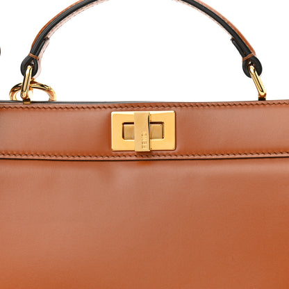 Fendi Vitello King Luxor Shiny Nappa Medium Peekaboo I SEE U East West Satchel Brandy Light Rose 8 of 10