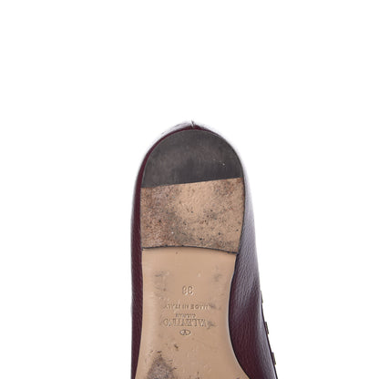 Valentino Garavani Pebbled Calfskin Rockstud Ballerina Flats 38 Rubin 13 of 20