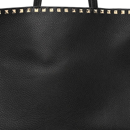 Valentino Garavani Grained Calfskin Rockstud Shoulder Tote Black 8 of 10