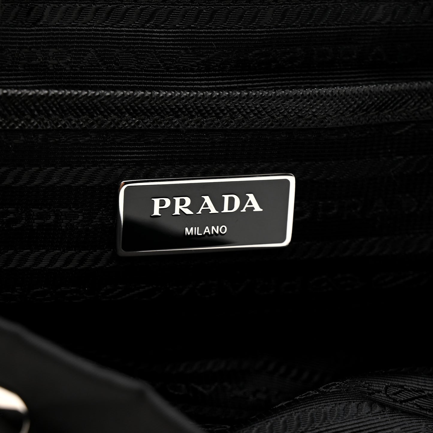Tessuto Nylon Saffiano Medium Backpack Black