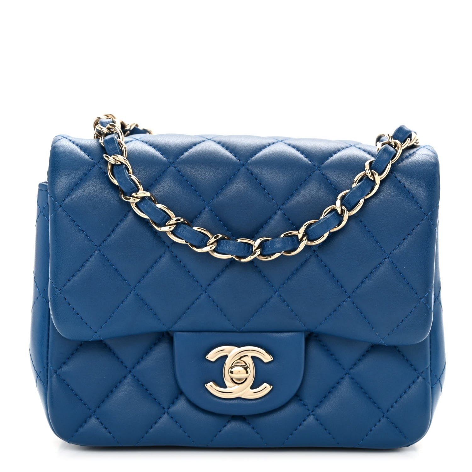 Chanel Lambskin Quilted Mini Square Flap Blue 1 of 13