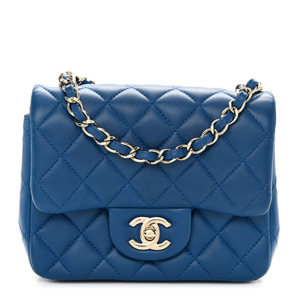 Chanel Lambskin Quilted Mini Square Flap Blue 1 of 13