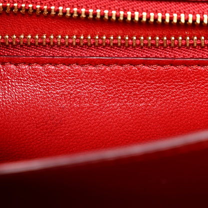Celine Smooth Calfskin Small Classic Box Flap Bag Red 7 of 14