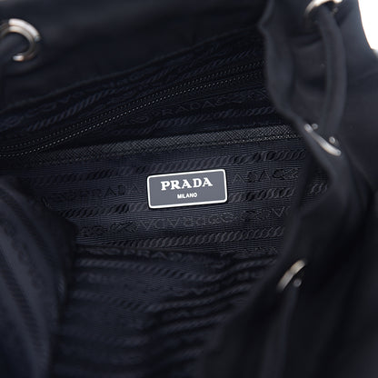 Prada Nylon Vela Saffiano Medium Cinch Backpack Black 5 of 9