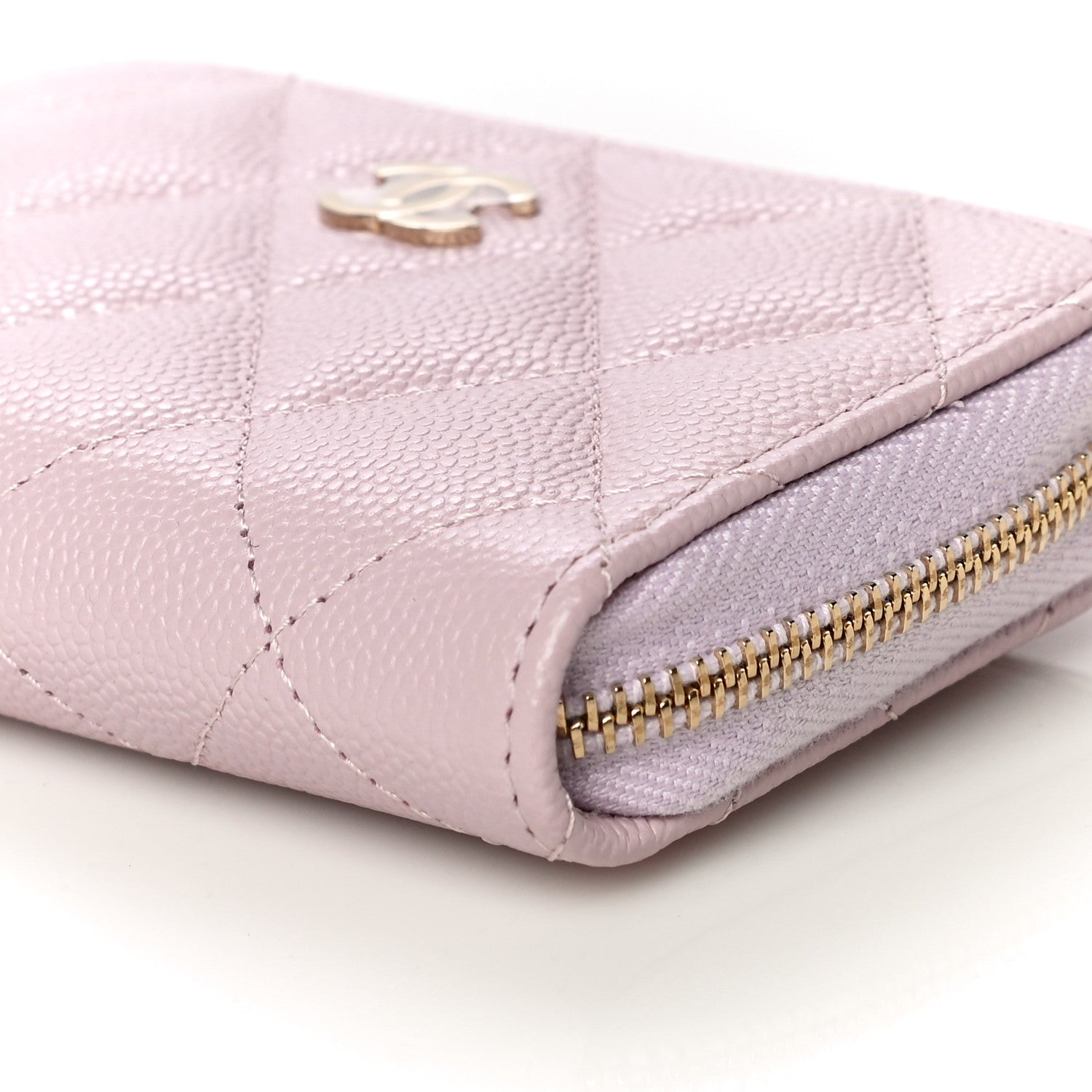 Chanel Caviar Quilted Zip Coin Purse Light Pink 10 of 11