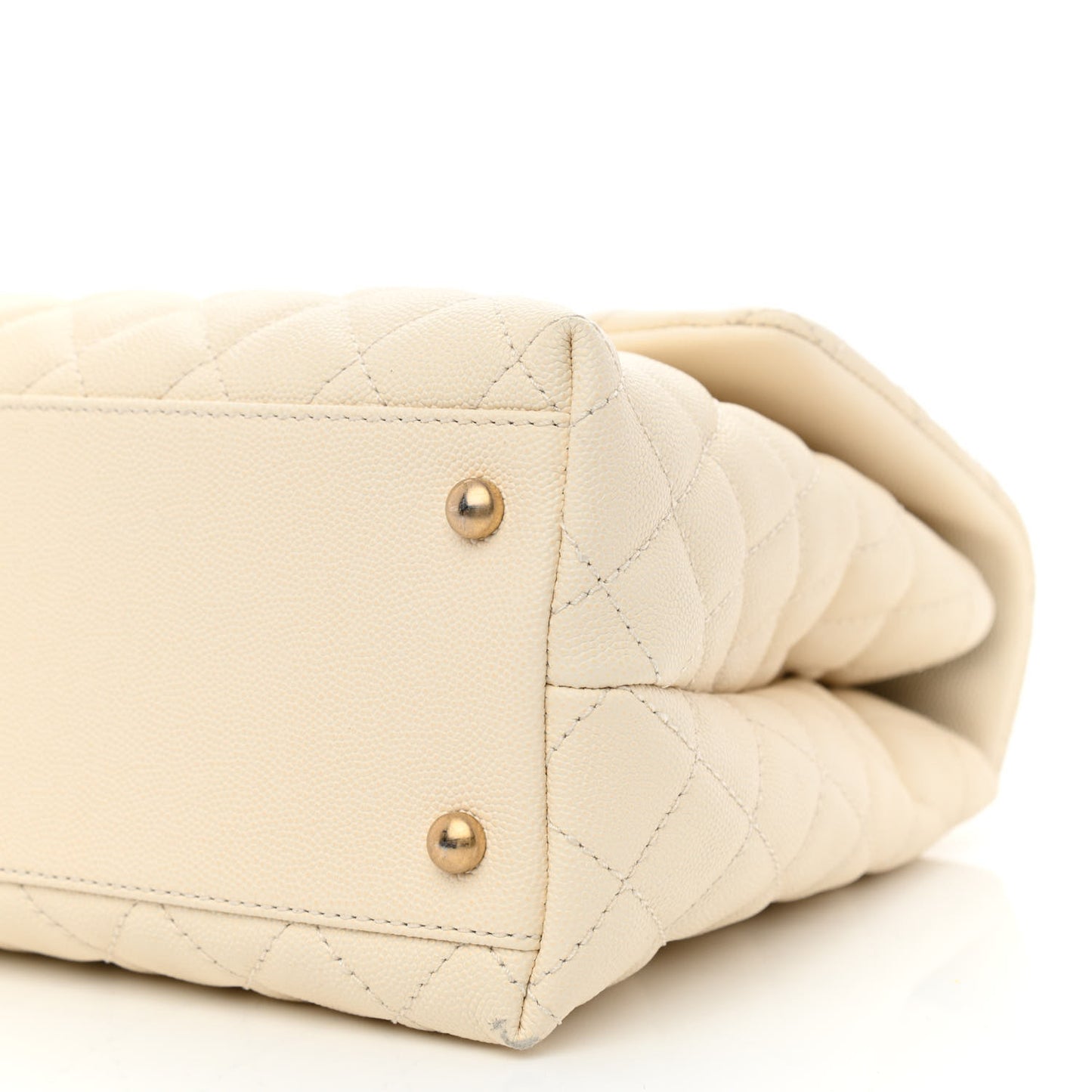 Caviar Lizard Quilted Medium Coco Handle Flap Ivory