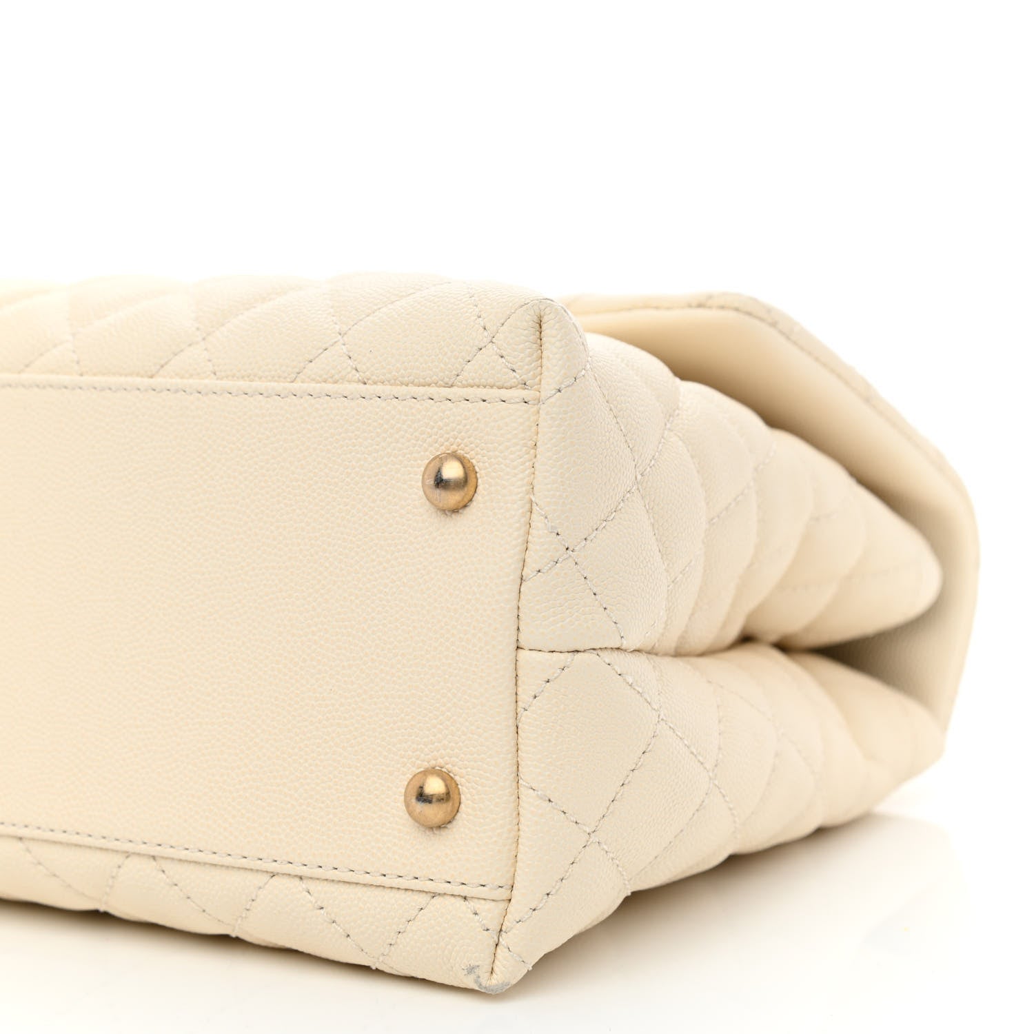 Chanel Caviar Lizard Quilted Medium Coco Handle Flap Ivory 10 of 10