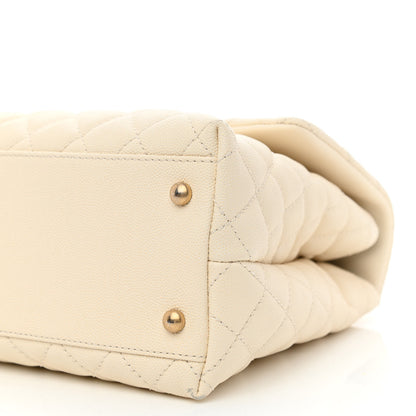 Chanel Caviar Lizard Quilted Medium Coco Handle Flap Ivory 10 of 10