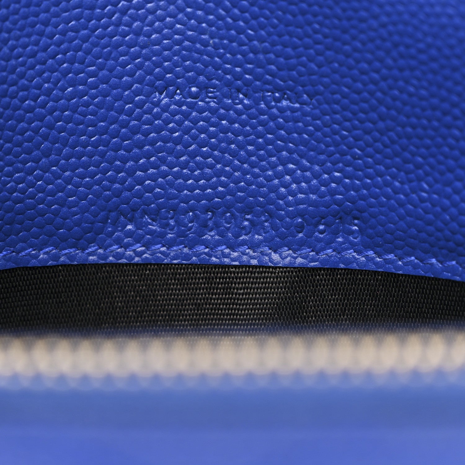 Saint Laurent Grain De Poudre Matelasse Chevron Monogram Envelope Chain Wallet Blue Majorelle 8 of 12