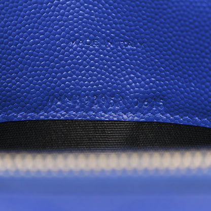 Saint Laurent Grain De Poudre Matelasse Chevron Monogram Envelope Chain Wallet Blue Majorelle 8 of 12