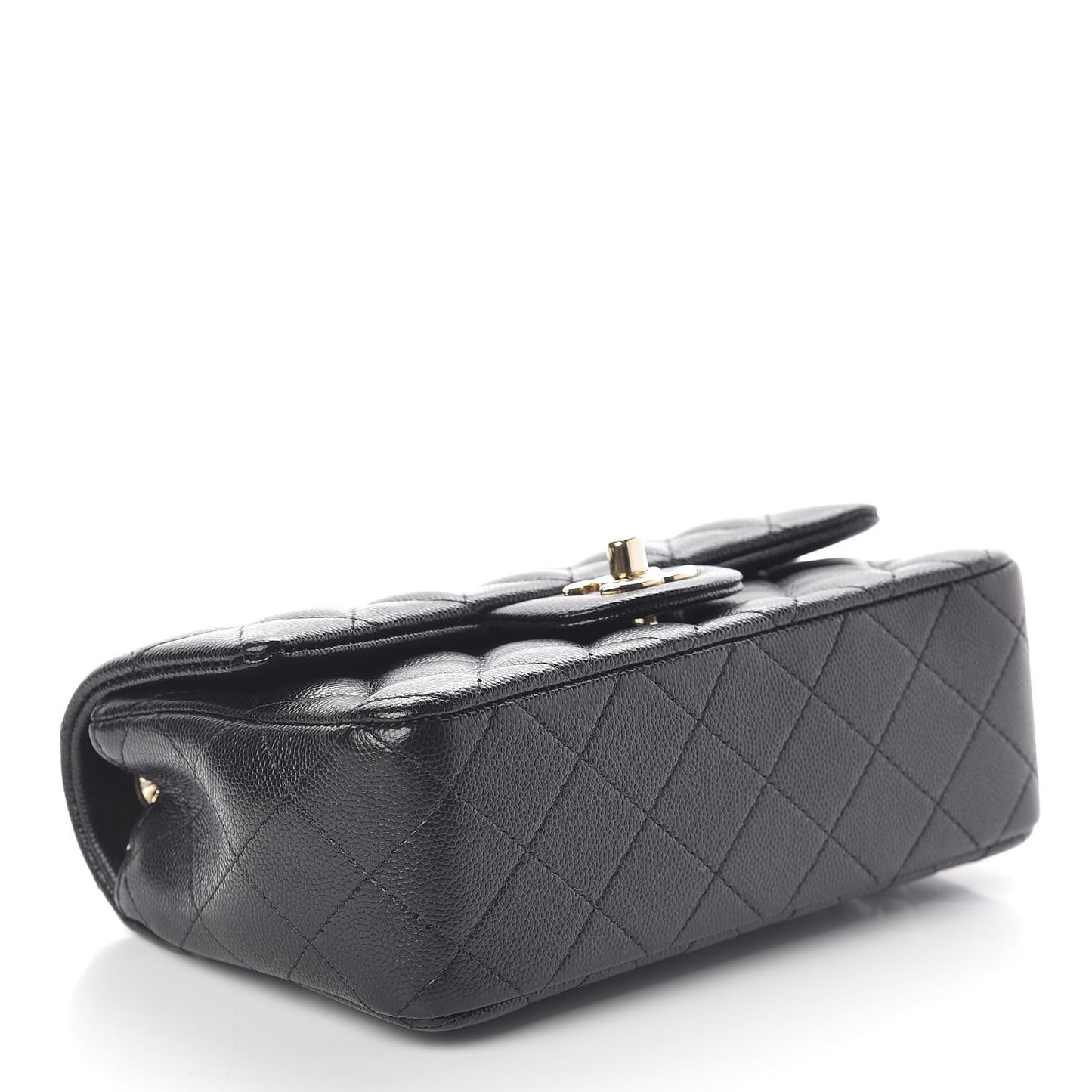 Caviar Quilted Mini Rectangular Flap Black