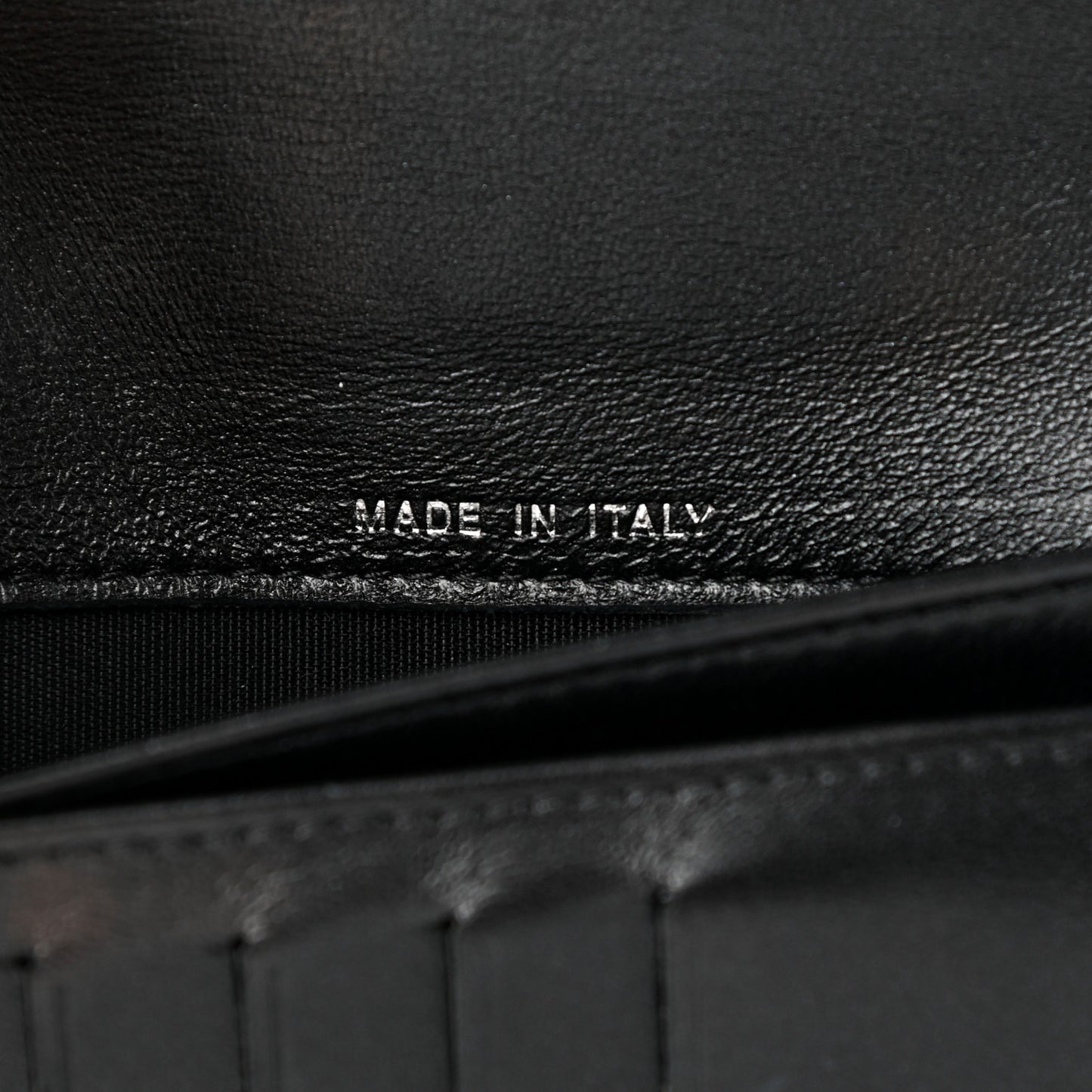Patent Calfskin Quilted Boy Yen Wallet Black