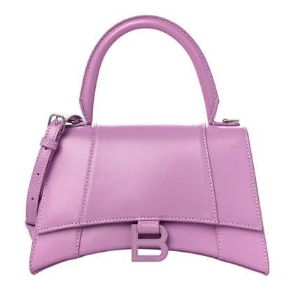 Balenciaga Shiny Box Calfskin Tonal B Small Hourglass Top Handle Bag Lilac 1 of 10