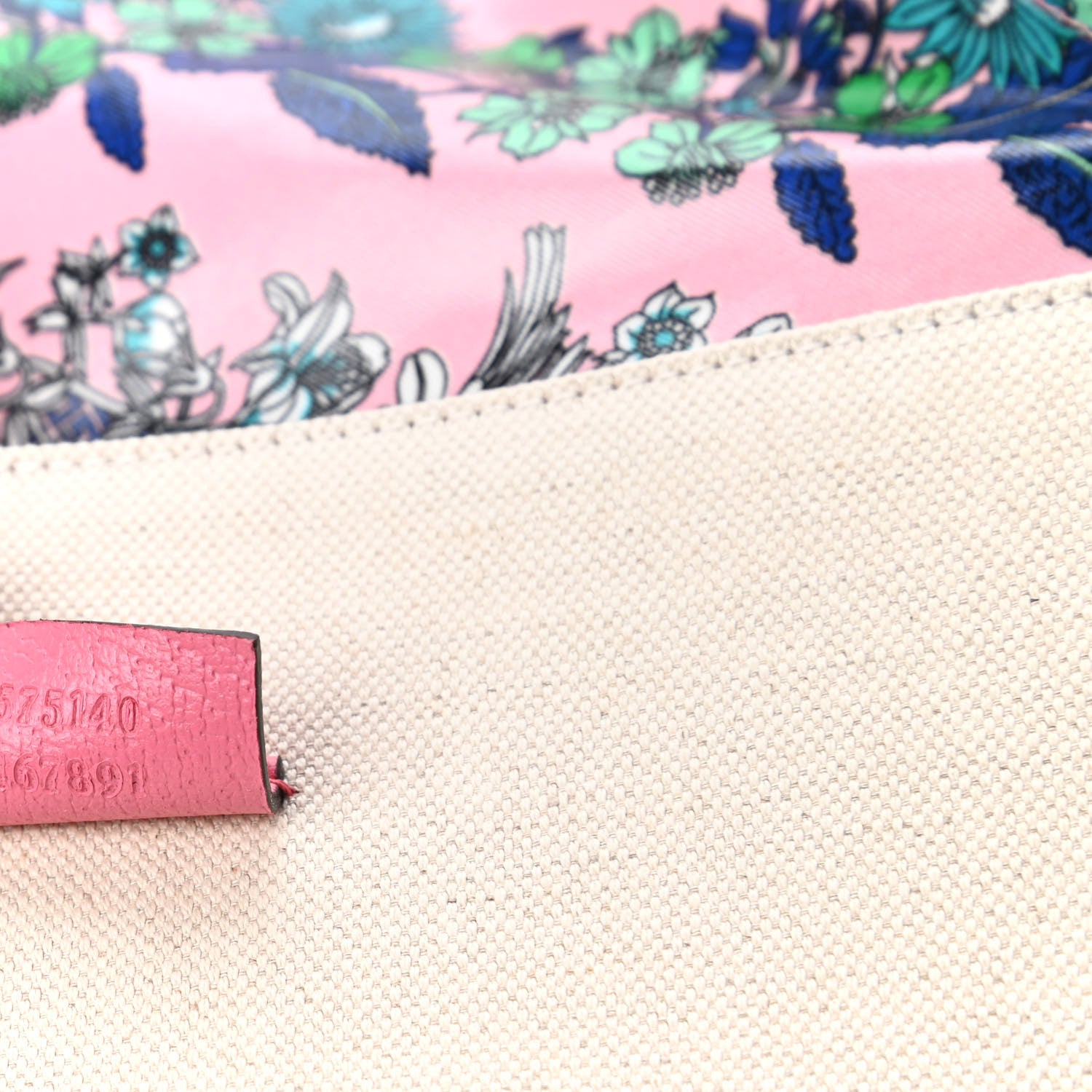 Gucci Patent Canvas Frame Logo Bouquet Print Vertical Tote Pink Daisy 9 of 10