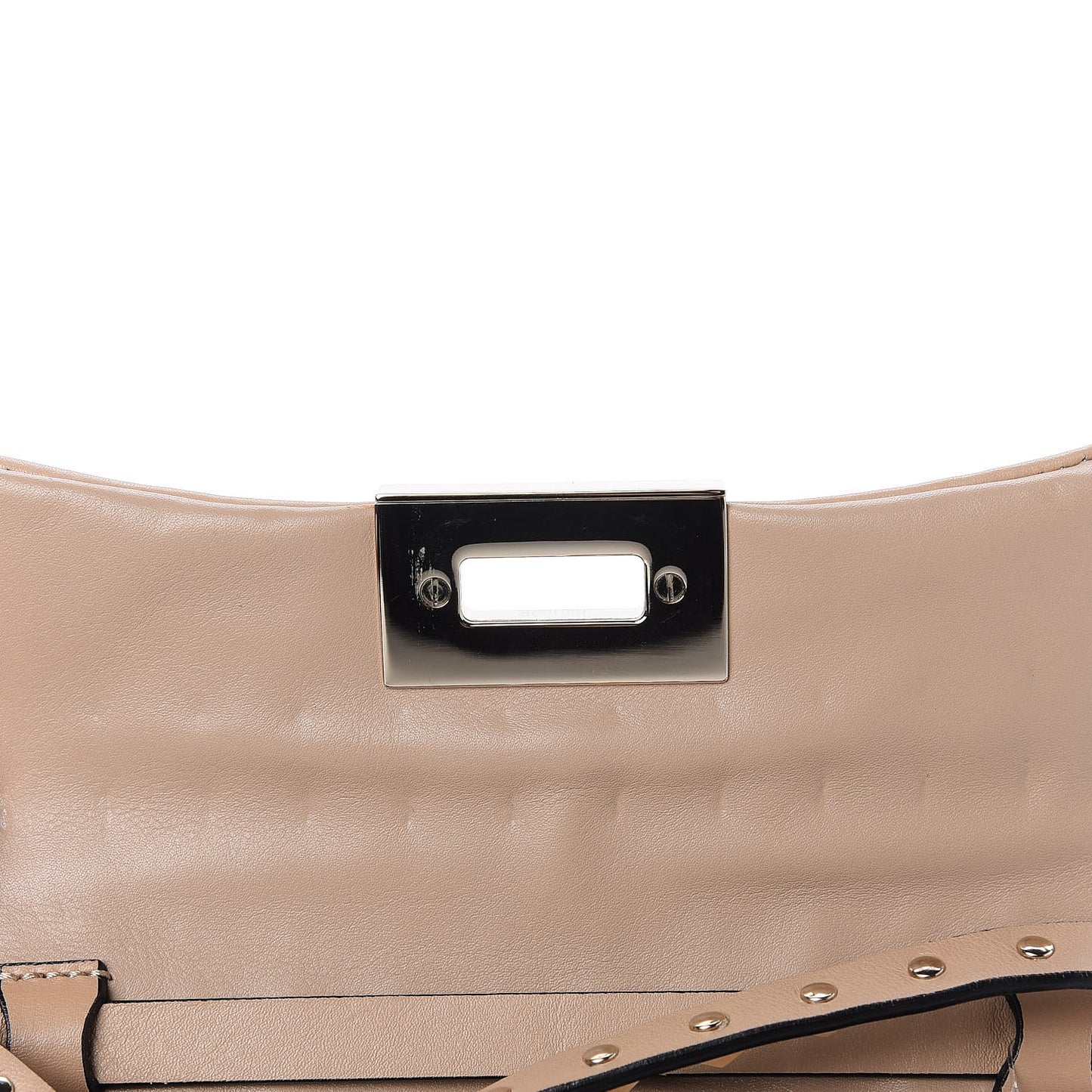 Vitello Mini Rockstud All Over Flap Saddle Crossbody Bag Rose Cannelle
