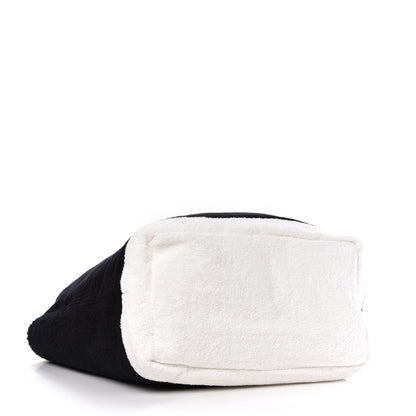 Chanel Terry Cotton CC Beach Tote Towel Set Black White 4 of 12