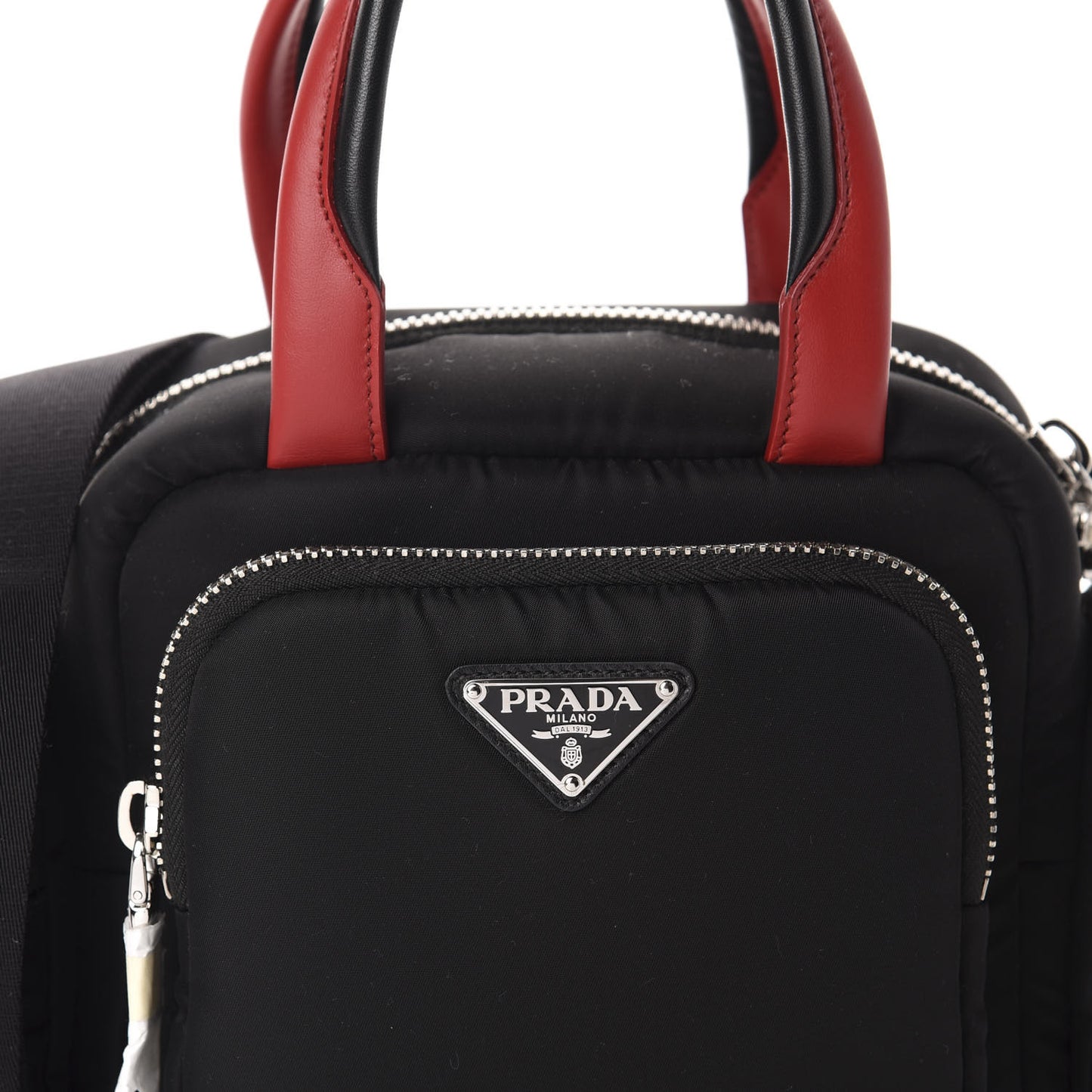 Tessuto Nylon Pocket Top Handle Cargo Bag Black Fuoco