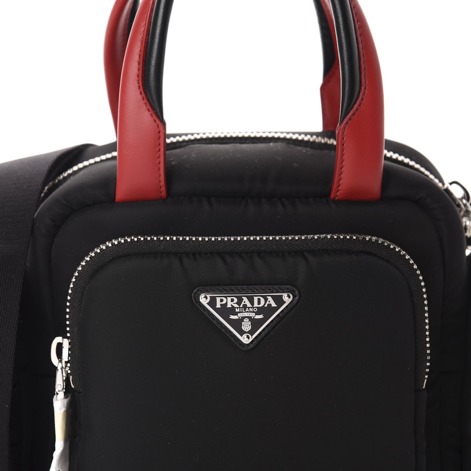 Prada Tessuto Nylon Pocket Top Handle Cargo Bag Black Fuoco 9 of 9
