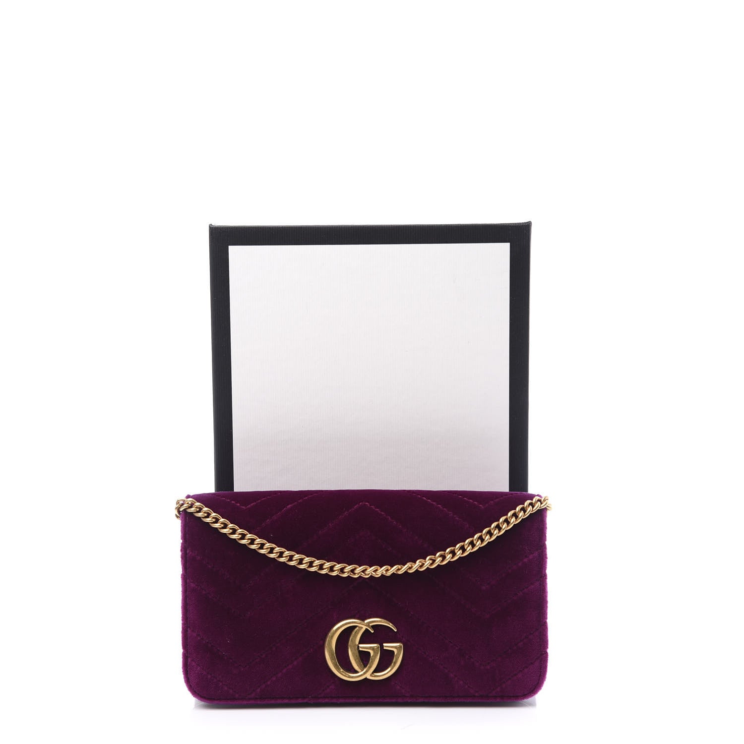 Gucci Velvet Matelasse GG Marmont Mini Bag Fuchsia Violet Cyclamen 10 of 10