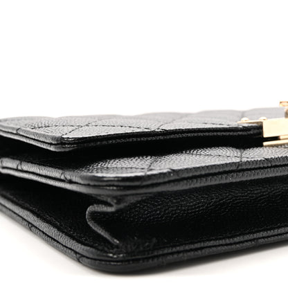 Chanel Caviar Quilted Golden Class Wallet On Chain WOC Black 10 of 12