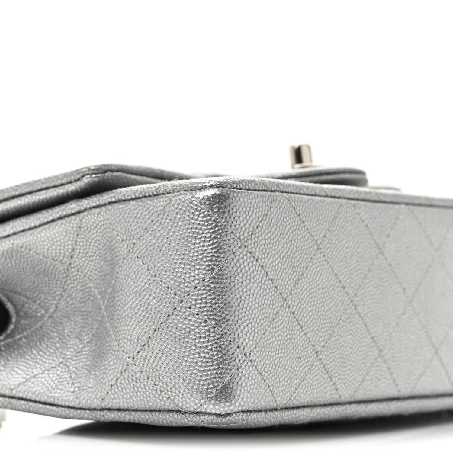 Chanel Metallic Caviar Quilted Mini Top Handle Rectangular Flap Silver 9 of 10