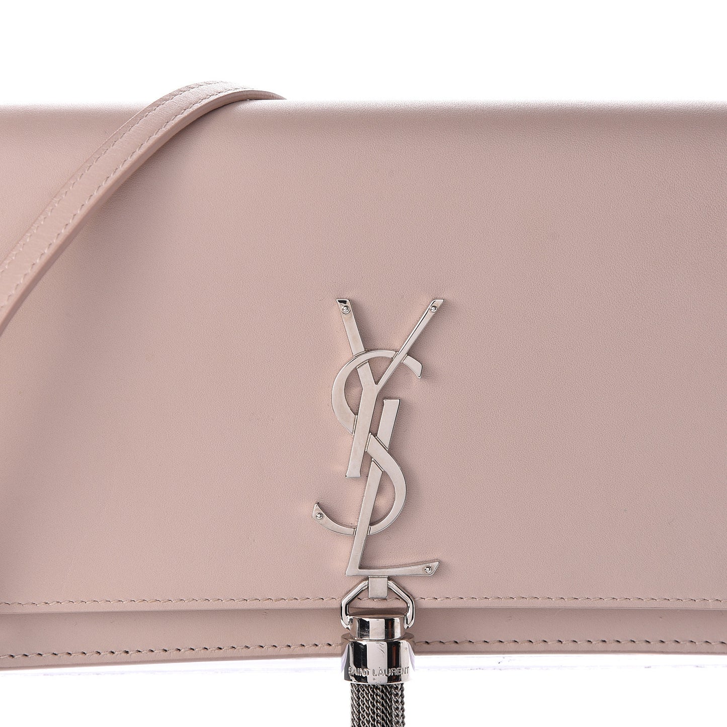 Smooth Calfskin Classic Monogram Kate Tassel Chain Wallet Marble Pink