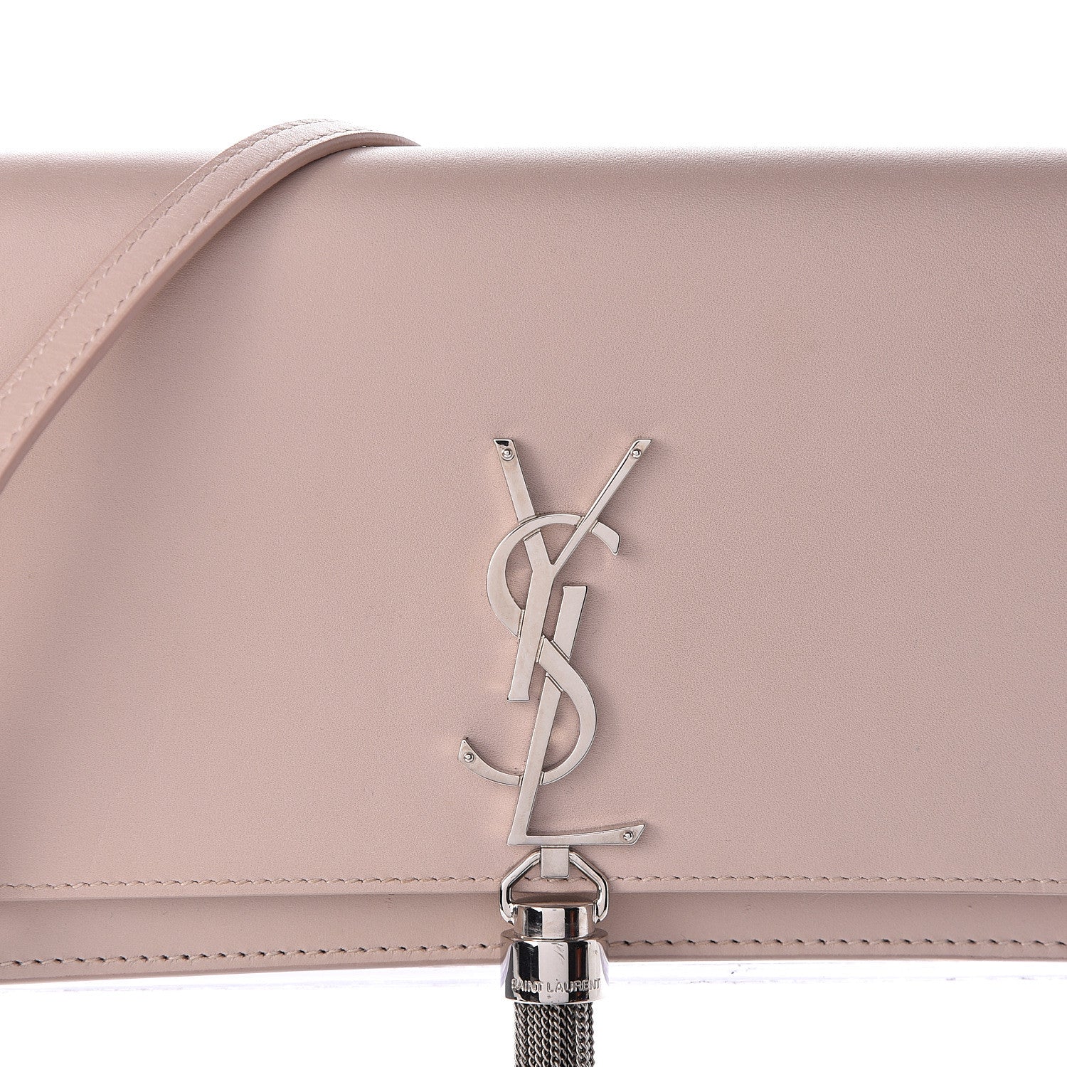 Saint Laurent Smooth Calfskin Classic Monogram Kate Tassel Chain Wallet Marble Pink 8 of 10