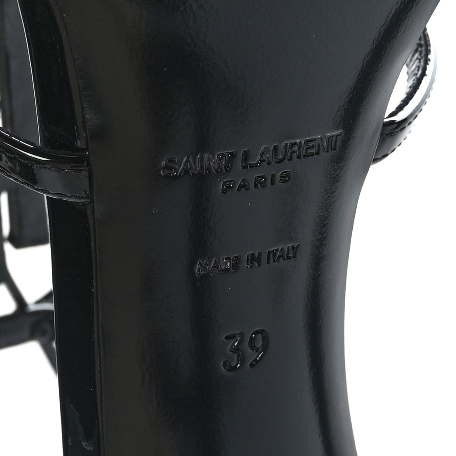 Saint Laurent Patent Cassandra 100 Sandals 39 Black 7 of 7