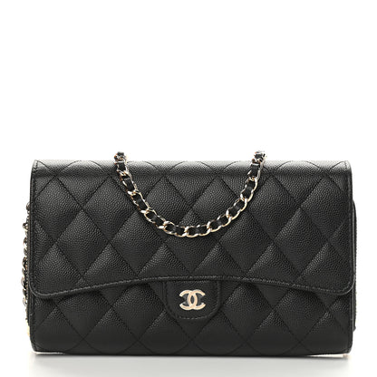 Chanel Caviar Quilted Flap Phone Holder With Removable Chain Black 3 of 12