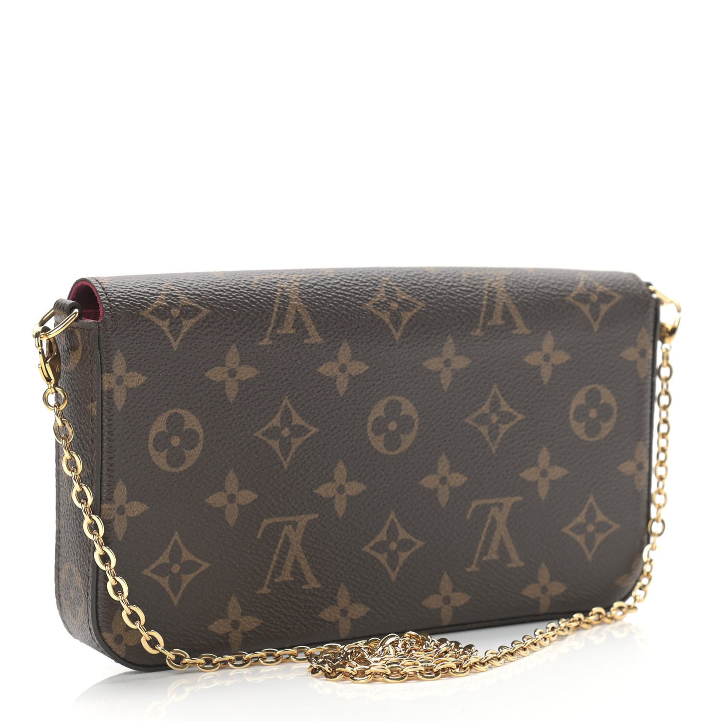 Monogram Pochette Felicie Chain Wallet Fuchsia