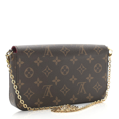 Louis Vuitton Monogram Pochette Felicie Chain Wallet Fuchsia 4 of 10