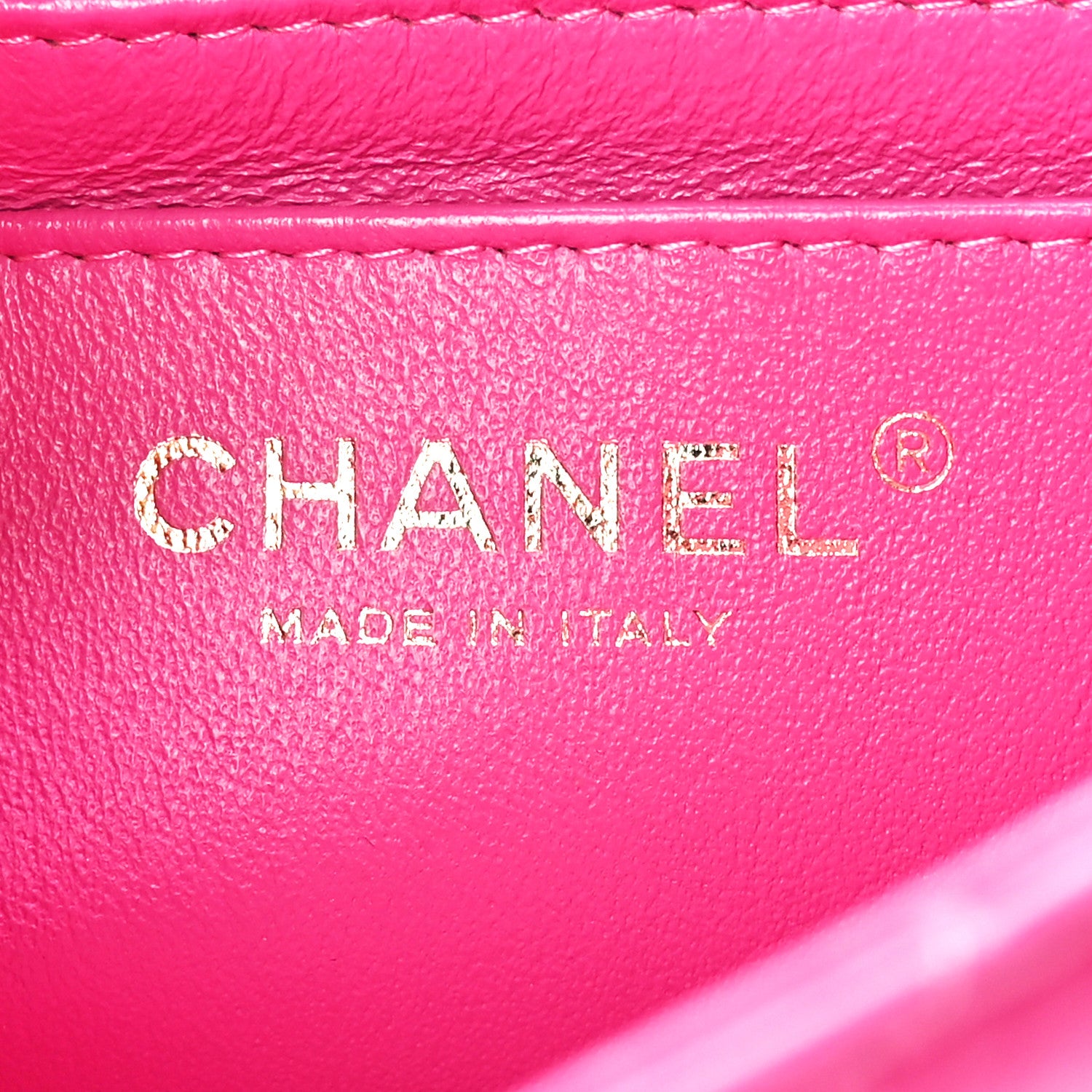 Chanel Lambskin Chevron Quilted Mini Square Flap Fuchsia 6 of 12