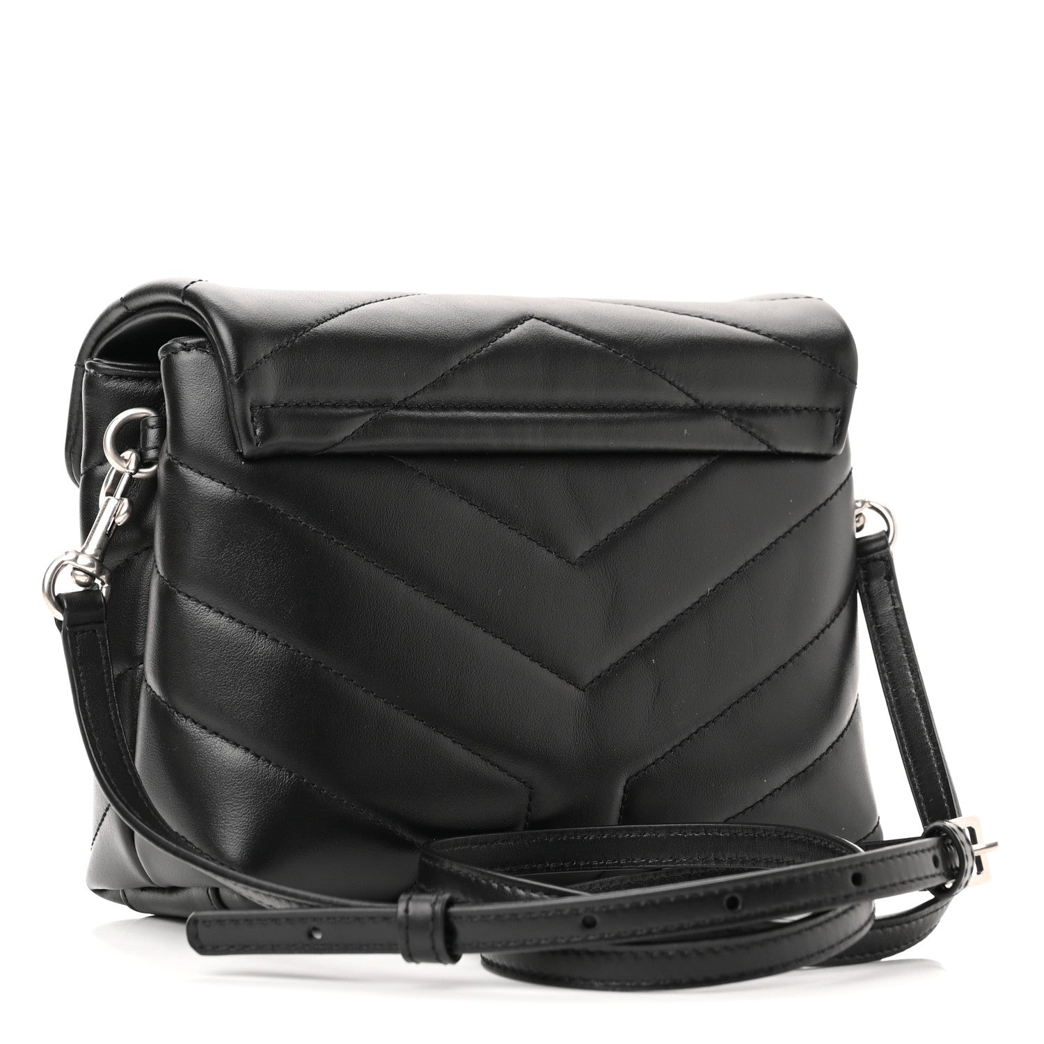 Saint Laurent Calfskin Y Quilted Monogram Toy Loulou Crossbody Bag Black 3 of 10