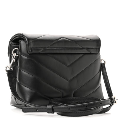 Saint Laurent Calfskin Y Quilted Monogram Toy Loulou Crossbody Bag Black 3 of 10