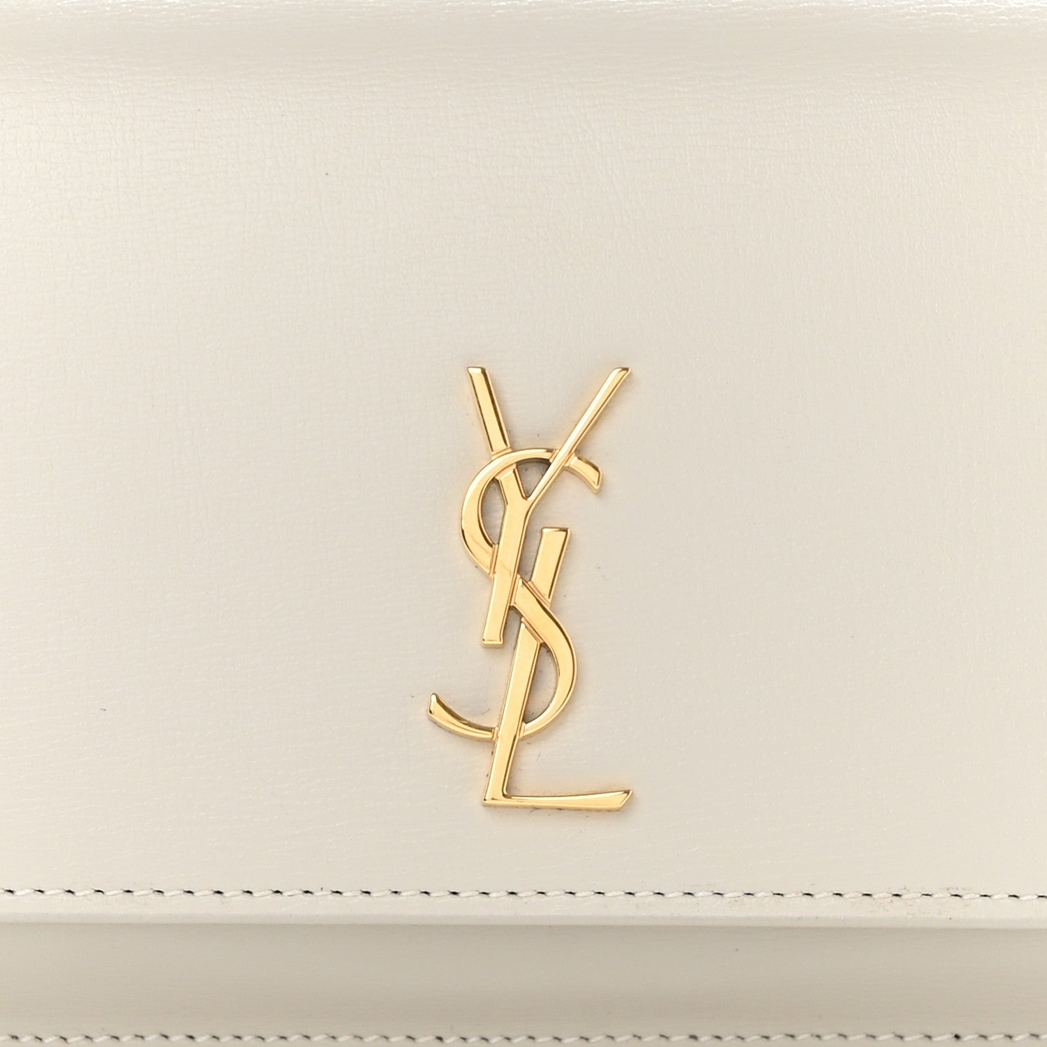 Saint Laurent Smooth Calfskin Monogram Phone Holder Crossbody Crema Soft 8 of 11