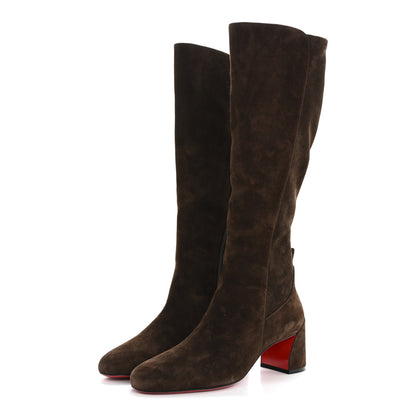 Christian Louboutin Suede Calfskin Jane Knee High 55 Boots 40 Cosme 3 of 7