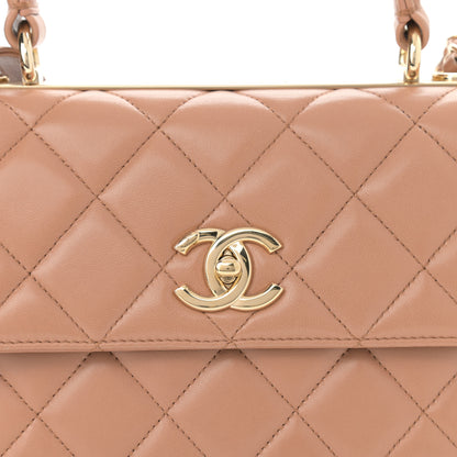 Chanel Lambskin Quilted Small Trendy CC Flap Dual Handle Bag Camel 8 of 13