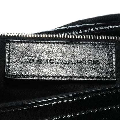 Balenciaga Leather Embossed Logo Satchel Black 6 of 10