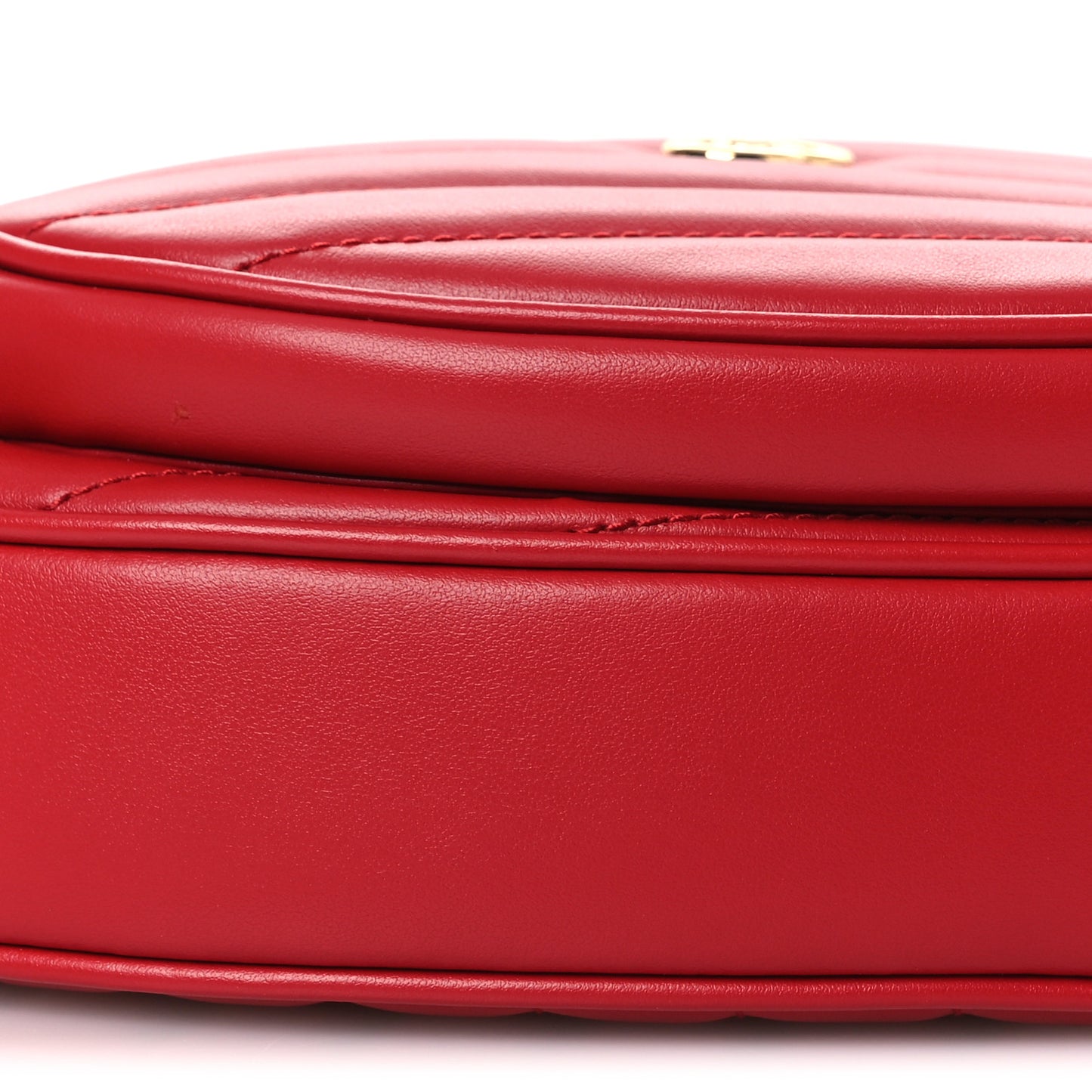 Calfskin Matelasse Diagonal Mini Interlocking G Heart Shoulder Bag Hibiscus Red