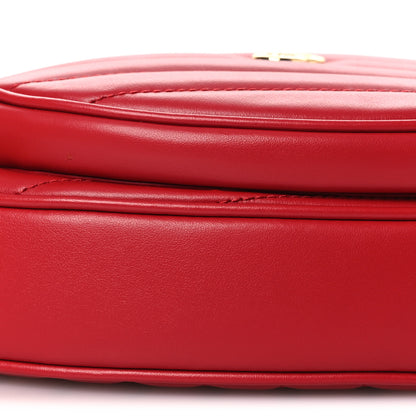 Gucci Calfskin Matelasse Diagonal Mini Interlocking G Heart Shoulder Bag Hibiscus Red 9 of 10